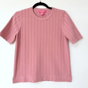 Catherine Maladrino Womens Textured Short Sleeve Sweater Size Medium